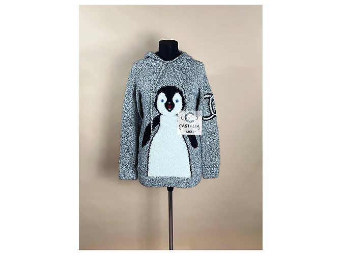 Chanel Iconischer Super seltener CC Pinguin Hoodie 42 Grau - Ansicht 2