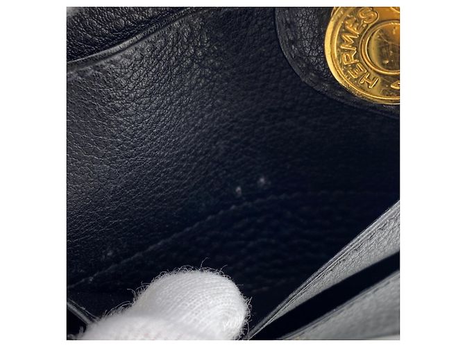 Hermès Portafoglio Hermes Dogon MM in pelle nera Nero - vista 12
