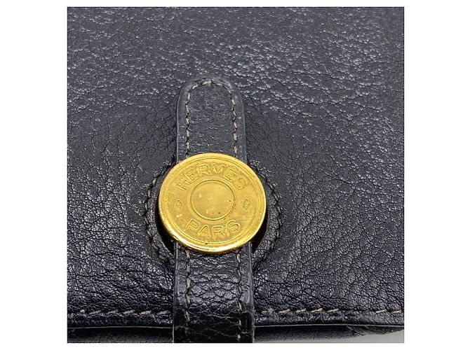 Hermès Portafoglio Hermes Dogon MM in pelle nera Nero - vista 7