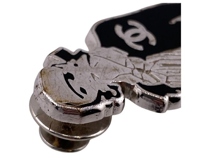 Spilla Mademoiselle Coco Chanel 03P Nero Argento - vista 3