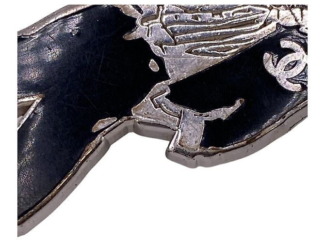 Spilla Mademoiselle Coco Chanel 03P Nero Argento - vista 4