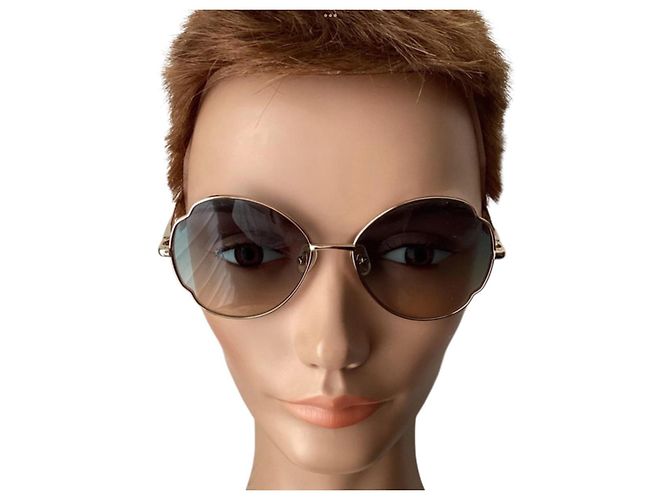 Chloé CC0008S Gafas de sol geométricas de metal plata - vista 3