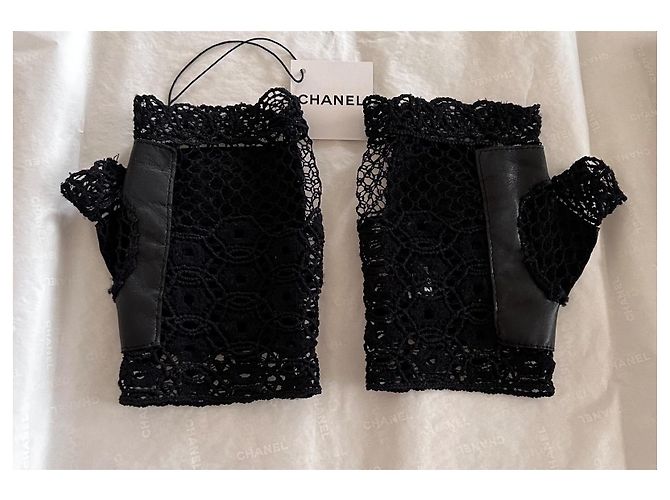 Guanti Chanel in pelle neri Nero - vista 3