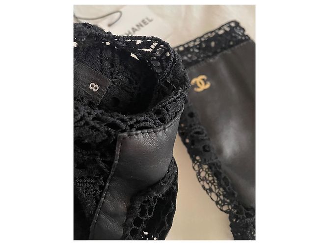 Guanti Chanel in pelle neri Nero - vista 5