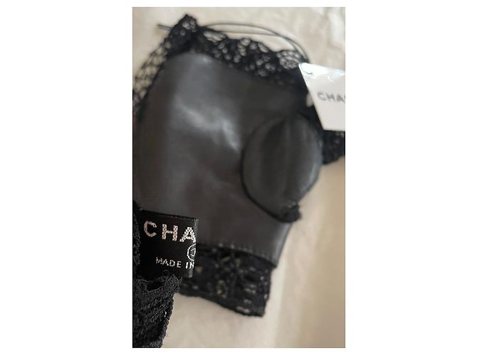 Guanti Chanel in pelle neri Nero - vista 6
