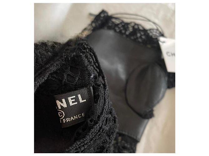 Guanti Chanel in pelle neri Nero - vista 7