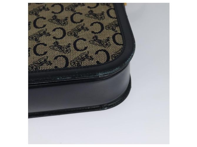 Céline Borsa a spalla CELINE C Sulky in tela blu navy e oro Auth BA1018 D'oro - vista 17