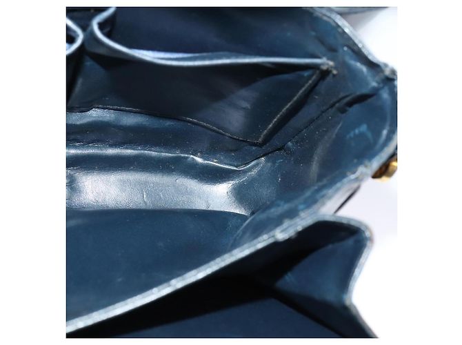 Céline Borsa a spalla CELINE C Sulky in tela blu navy e oro Auth BA1018 D'oro - vista 20