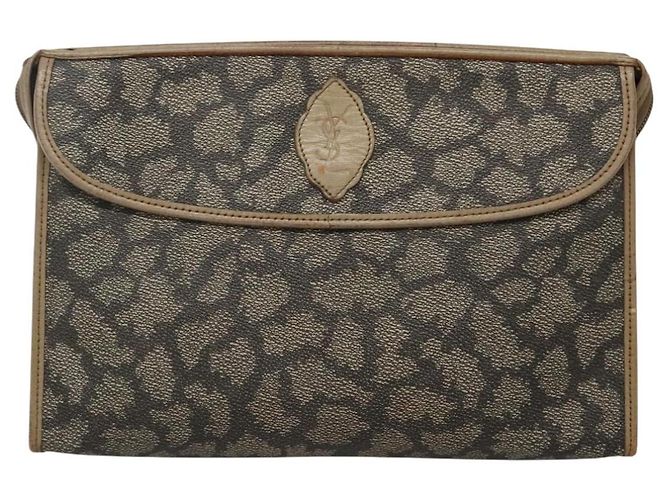 Borsa Clutch SAINT LAURENT PVC Beige Auth ar13391 - vista 13
