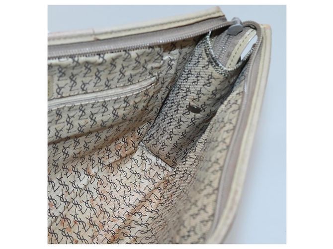 Borsa Clutch SAINT LAURENT PVC Beige Auth ar13391 - vista 17