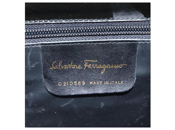 Borsa Clutch Salvatore Ferragamo Smalto 2way Nera CC Auth bs24365 Nero - vista 12