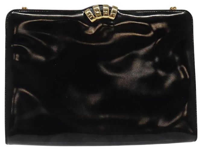 Borsa Clutch Salvatore Ferragamo Smalto 2way Nera CC Auth bs24365 Nero - vista 13