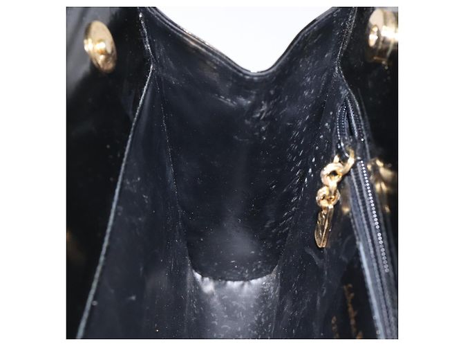 Borsa Clutch Salvatore Ferragamo Smalto 2way Nera CC Auth bs24365 Nero - vista 18