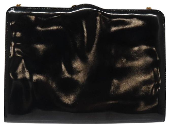 Borsa Clutch Salvatore Ferragamo Smalto 2way Nera CC Auth bs24365 Nero - vista 2