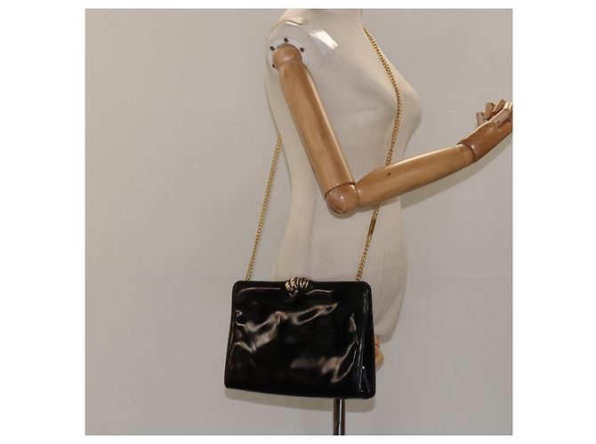 Borsa Clutch Salvatore Ferragamo Smalto 2way Nera CC Auth bs24365 Nero - vista 20
