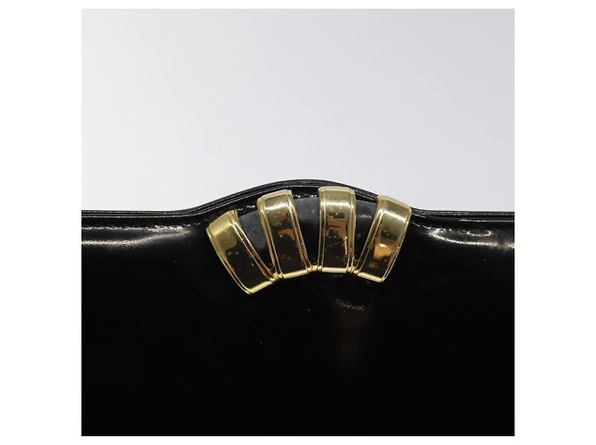Borsa Clutch Salvatore Ferragamo Smalto 2way Nera CC Auth bs24365 Nero - vista 9