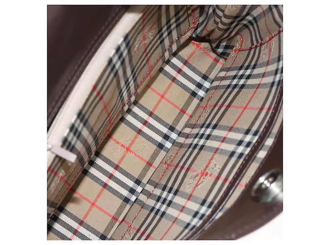 Burberry Borsa a mano in pelle marrone Auth yk17756 - vista 10