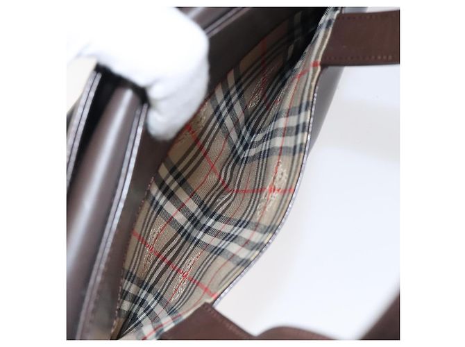 Burberry Borsa a mano in pelle marrone Auth yk17756 - vista 12