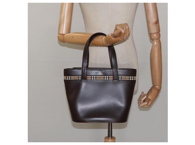 Burberry Borsa a mano in pelle marrone Auth yk17756 - vista 20