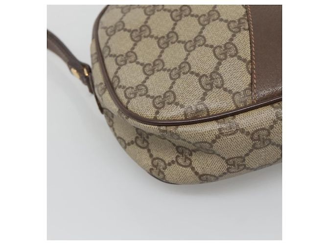 GUCCI GG Supreme Web Sherry Line Borsa PVC Beige Oro 156 01 034 Auth BA1389 D'oro - vista 15