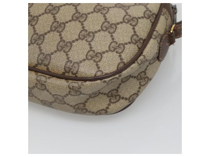 GUCCI GG Supreme Web Sherry Line Borsa PVC Beige Oro 156 01 034 Auth BA1389 D'oro - vista 16