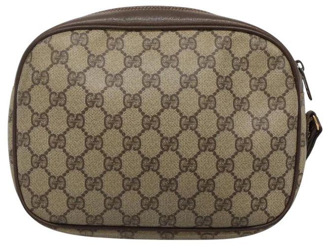 GUCCI GG Supreme Web Sherry Line Borsa PVC Beige Oro 156 01 034 Auth BA1389 D'oro - vista 2