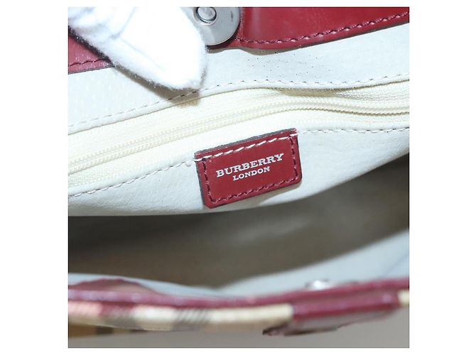 Borsa a spalla Burberry Nova Check PVC Beige Argento Auth BA1379 - vista 10