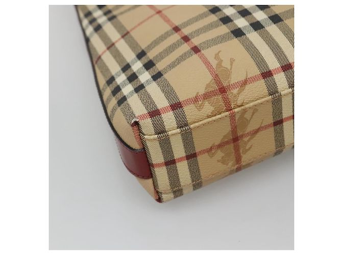 Borsa a spalla Burberry Nova Check PVC Beige Argento Auth BA1379 - vista 14