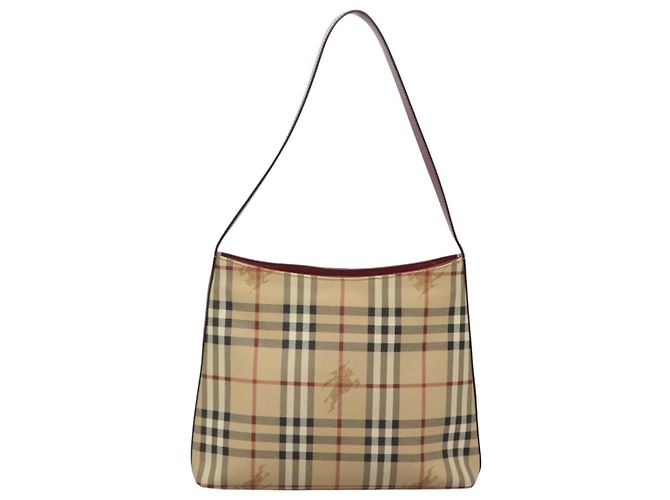 Borsa a spalla Burberry Nova Check PVC Beige Argento Auth BA1379 - vista 2