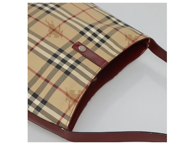 Borsa a spalla Burberry Nova Check PVC Beige Argento Auth BA1379 - vista 6
