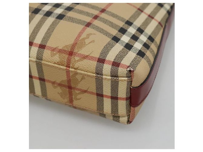 Borsa a spalla Burberry Nova Check PVC Beige Argento Auth BA1379 - vista 9