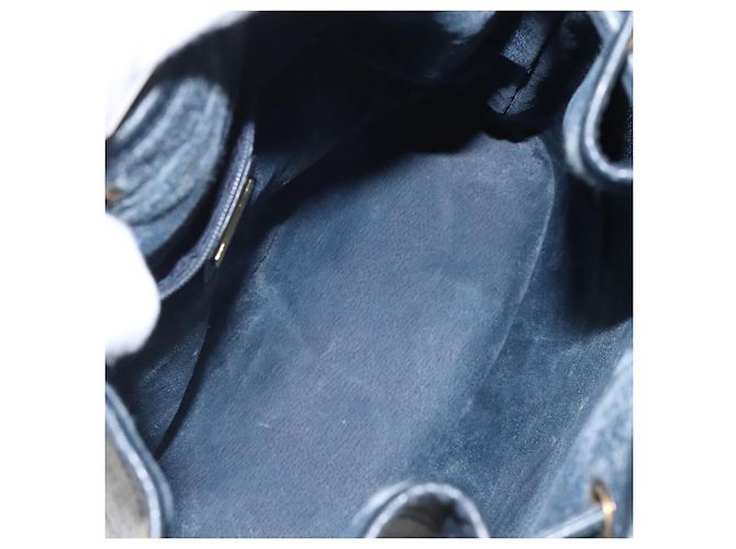 GUCCI Micro GG Supreme Schultertasche PVC Navy Gold Auth MX035 Golden Marineblau - Ansicht 10