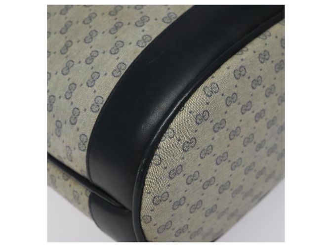 GUCCI Micro GG Supreme Schultertasche PVC Navy Gold Auth MX035 Golden Marineblau - Ansicht 15