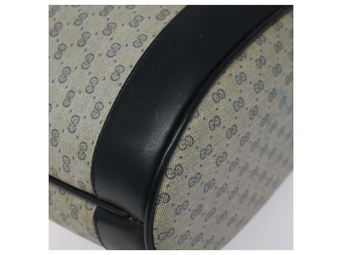 GUCCI Micro GG Supreme Schultertasche PVC Navy Gold Auth MX035 Golden Marineblau - Ansicht 17