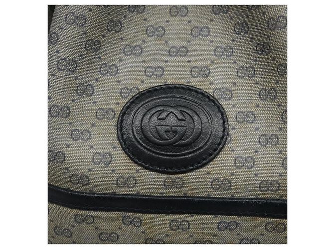 GUCCI Micro GG Supreme Schultertasche PVC Navy Gold Auth MX035 Golden Marineblau - Ansicht 18