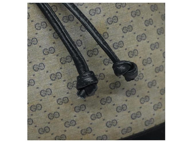 GUCCI Micro GG Supreme Schultertasche PVC Navy Gold Auth MX035 Golden Marineblau - Ansicht 19