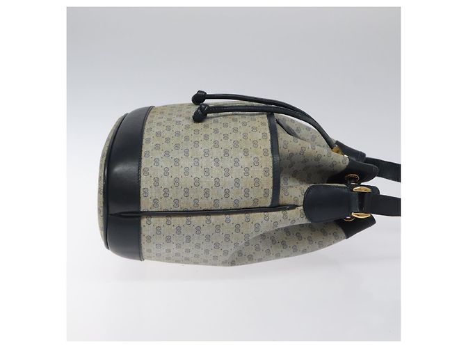 GUCCI Micro GG Supreme Schultertasche PVC Navy Gold Auth MX035 Golden Marineblau - Ansicht 3