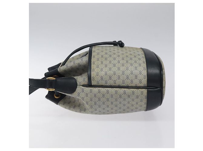 GUCCI Micro GG Supreme Schultertasche PVC Navy Gold Auth MX035 Golden Marineblau - Ansicht 4