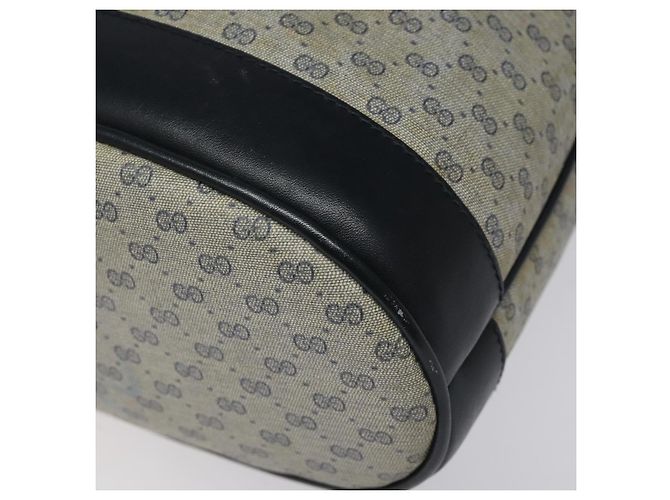 GUCCI Micro GG Supreme Schultertasche PVC Navy Gold Auth MX035 Golden Marineblau - Ansicht 8