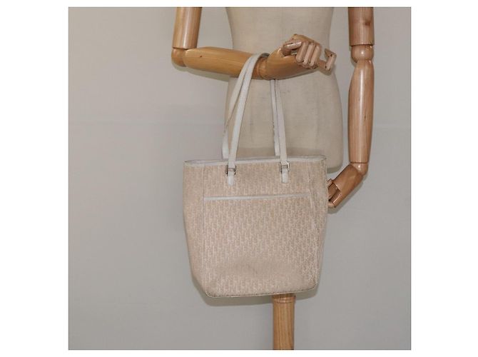 Christian Dior Trotter Canvas Tote Bag Pink Silber Auth ar13412 - Ansicht 21