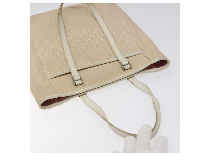 Christian Dior Trotter Canvas Tote Bag Pink Silber Auth ar13412 - Ansicht 6
