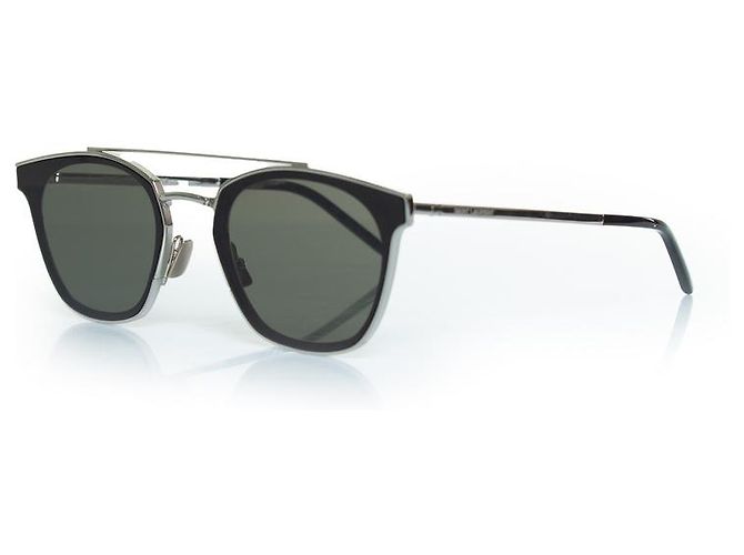 Gafas de sol de metal SL28 de Saint Laurent Negro Plata - vista 2