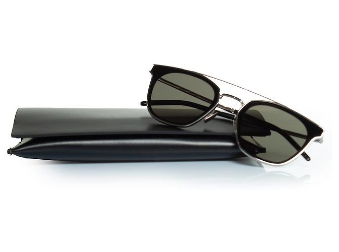 Gafas de sol de metal SL28 de Saint Laurent Negro Plata - vista 3