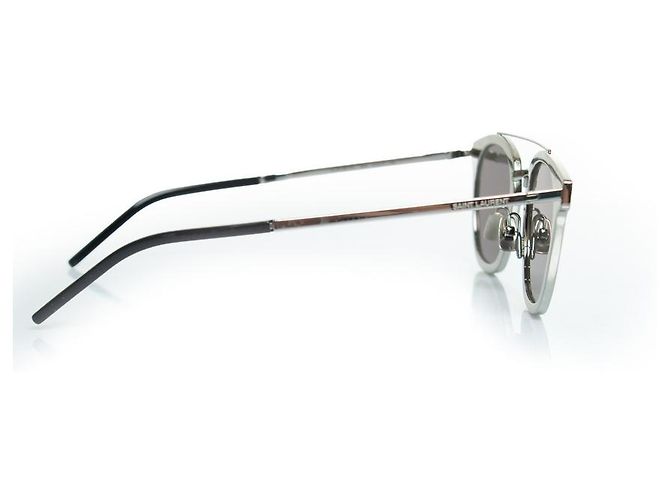 Gafas de sol de metal SL28 de Saint Laurent Negro Plata - vista 5