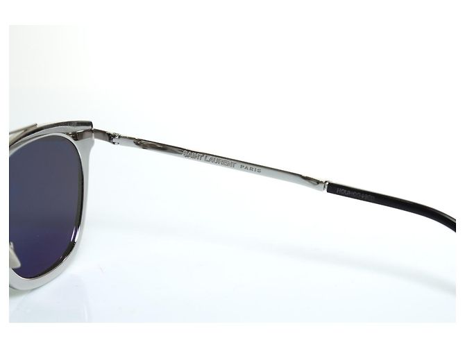 Gafas de sol de metal SL28 de Saint Laurent Negro Plata - vista 7