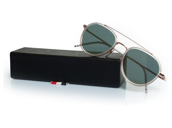 Occhiali da sole Thom Browne, TB801 con lenti specchiate Rosa - vista 3
