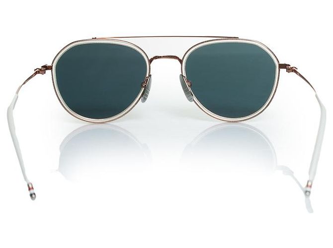 Occhiali da sole Thom Browne, TB801 con lenti specchiate Rosa - vista 5