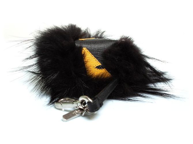 Fendi, charm per borsa Bag Bug in volpe Nero Giallo - vista 5