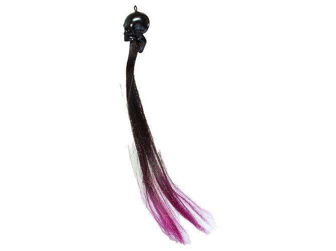 Raf Simons, portachiavi a forma di teschio tinto di viola Nero Porpora - vista 3