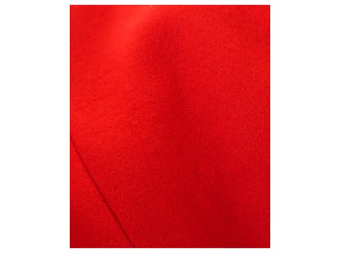 Abrigo de lana roja con botón Gripoix Chanel Otoño 1996 96A - vista 13